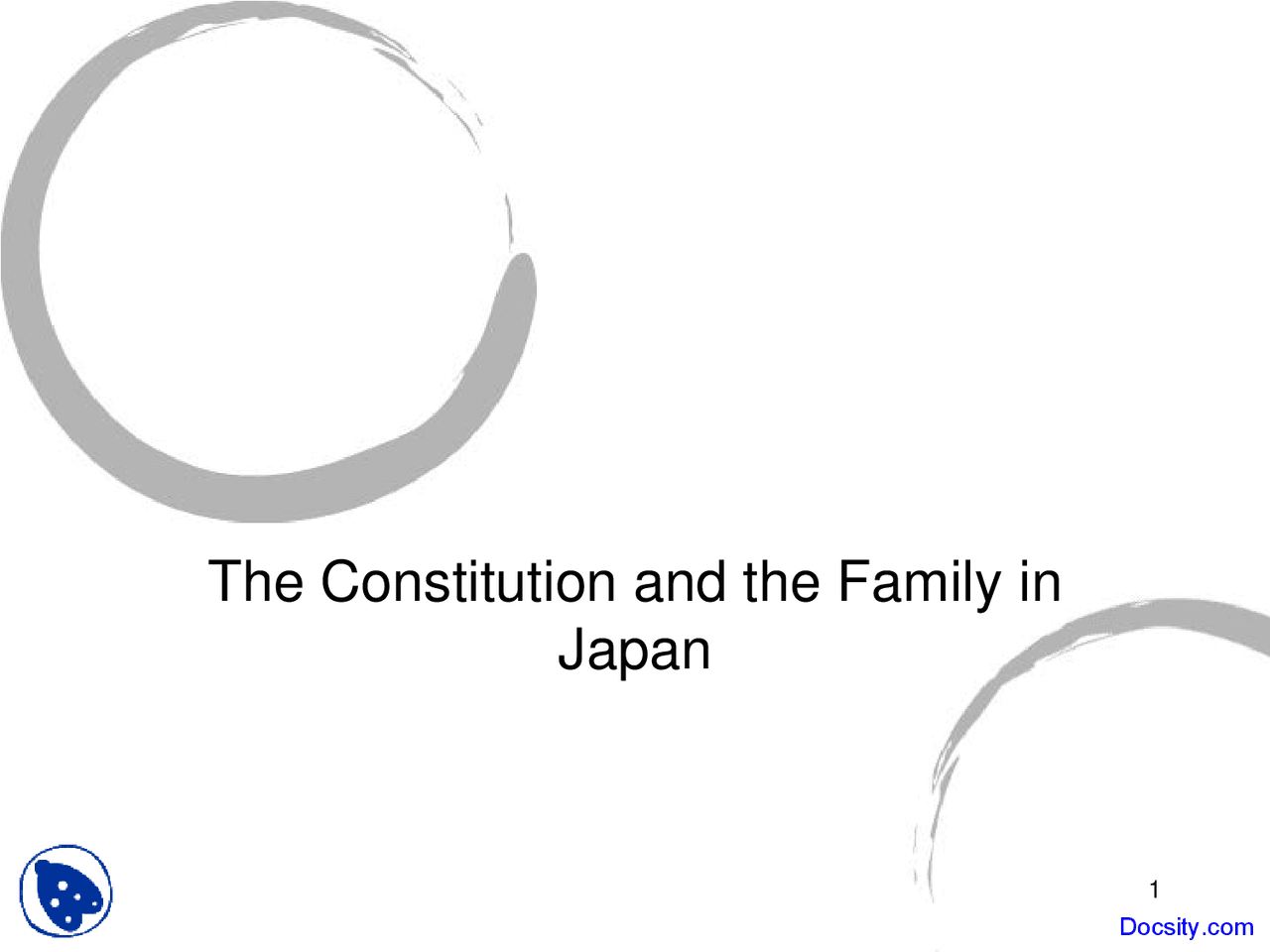 Constitution and the Family in Japan - Civil Law - Lecture Slides - Docsity
