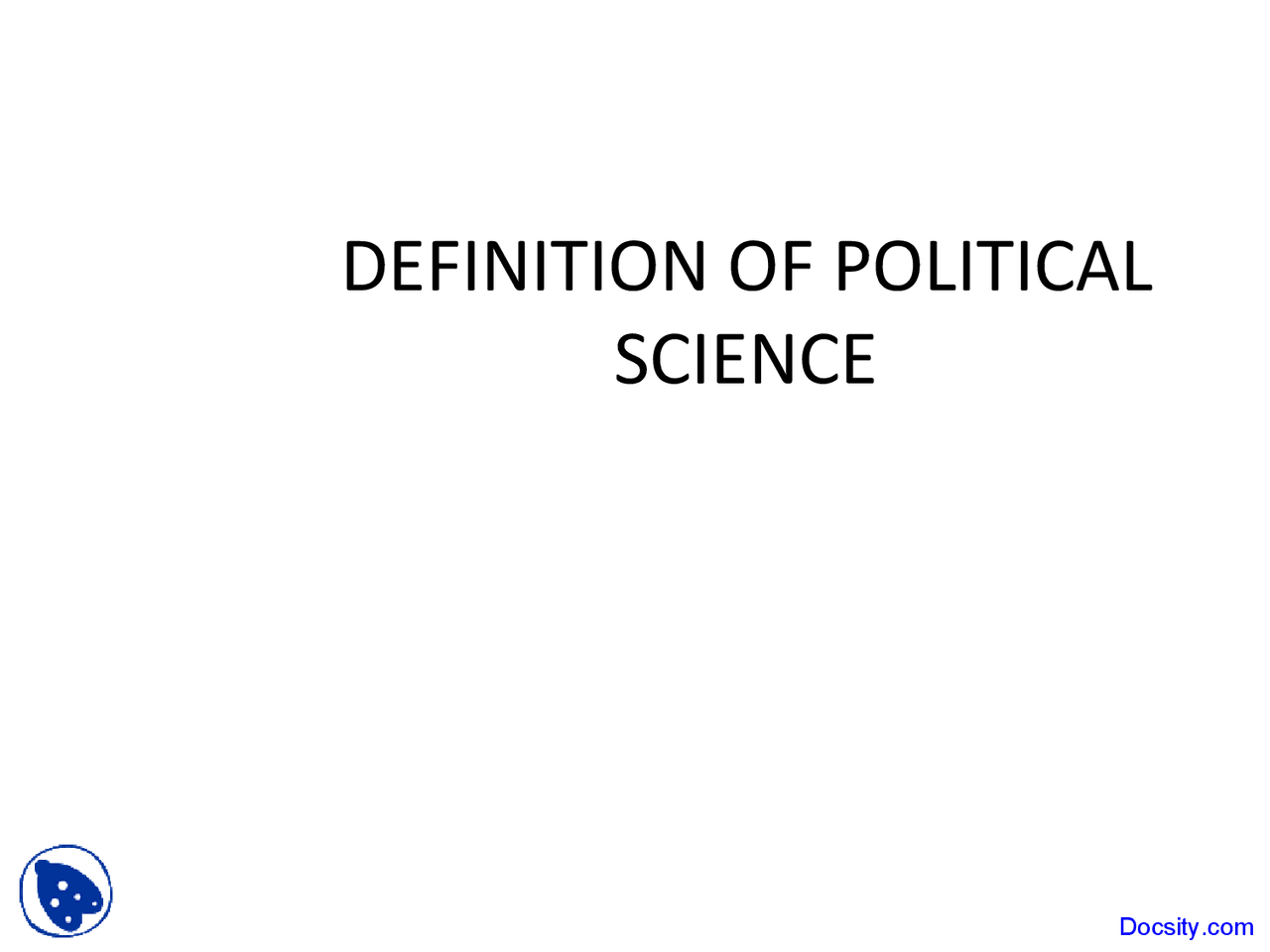 Definition - Political Science - Lecture Slides - Docsity
