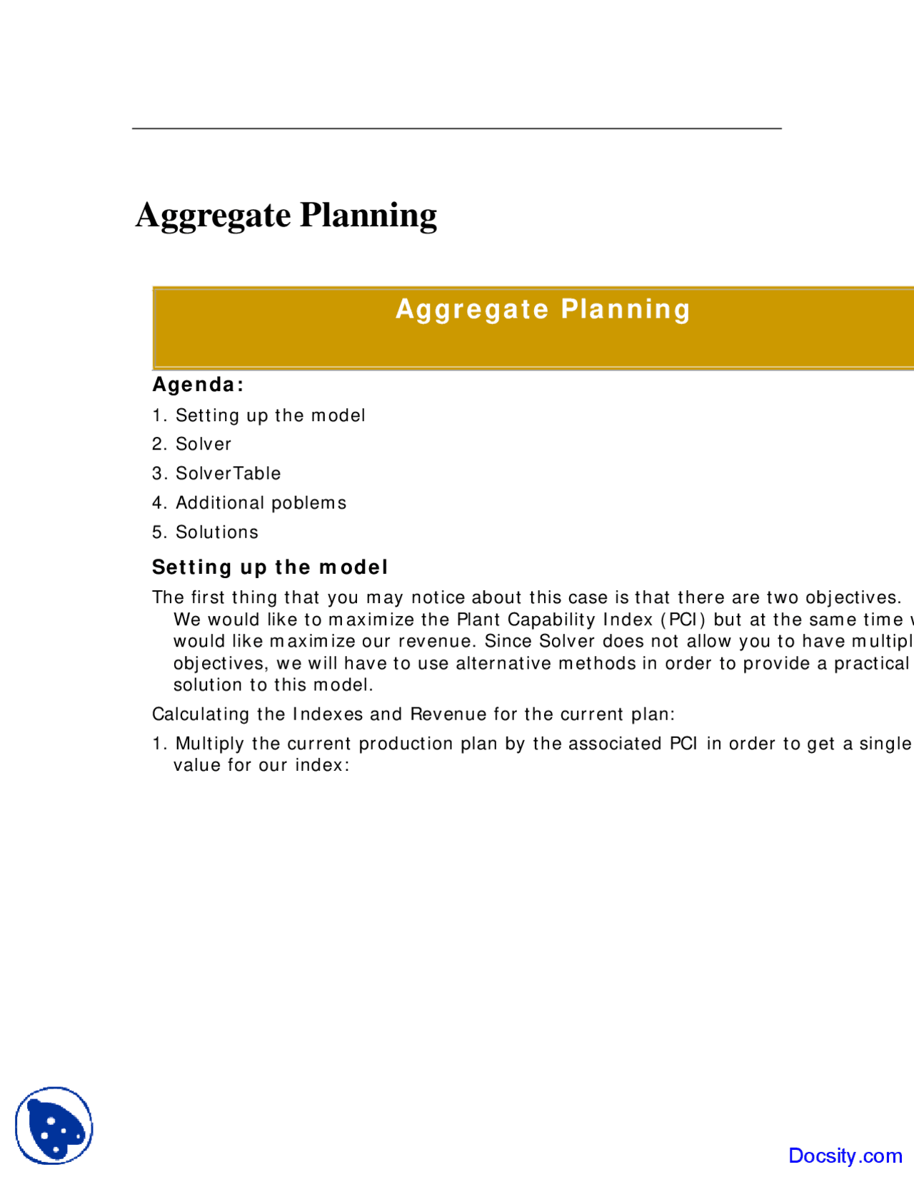 Aggregate Planning - Introduction to Operations Management - Lab Manual ...