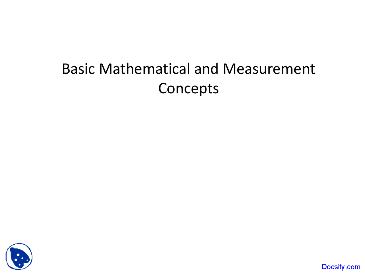 Basic Mathematical and Measurement Concepts - Applied Statistics ...