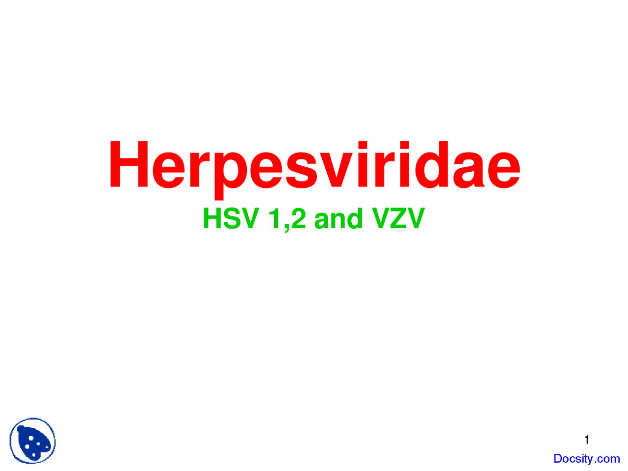 herpesviridae virology lecture slides docsity