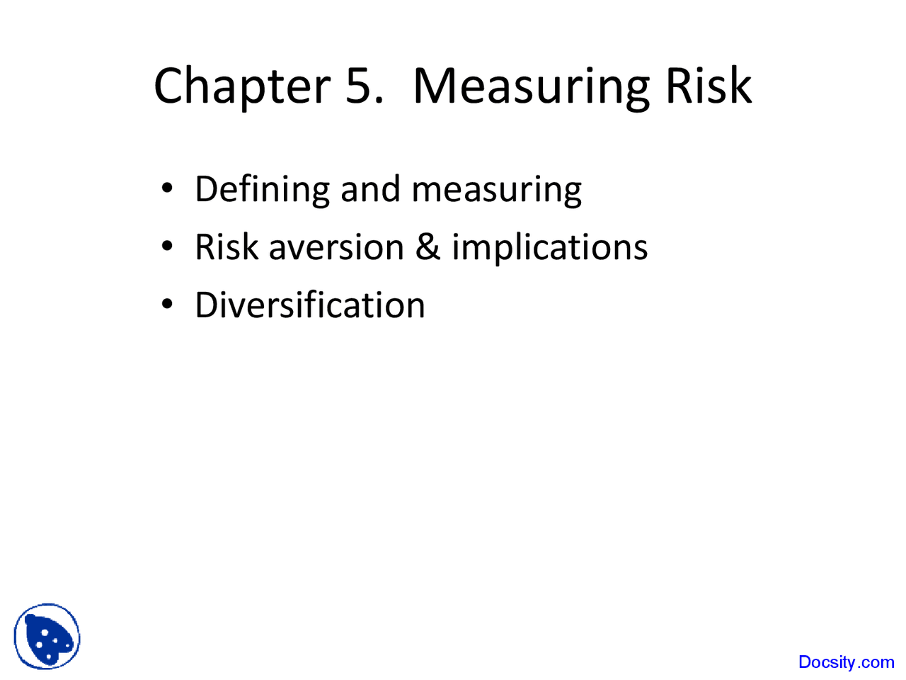 Understanding and Measuring Risk - Money and Banking - Lecture Slides ...