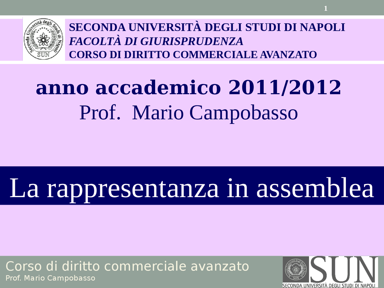Diritto Commerciale Campobasso Ultima Edizione Pdf Focus sulla rappresentanza in assemblea (prof. Campobasso ) | SUN