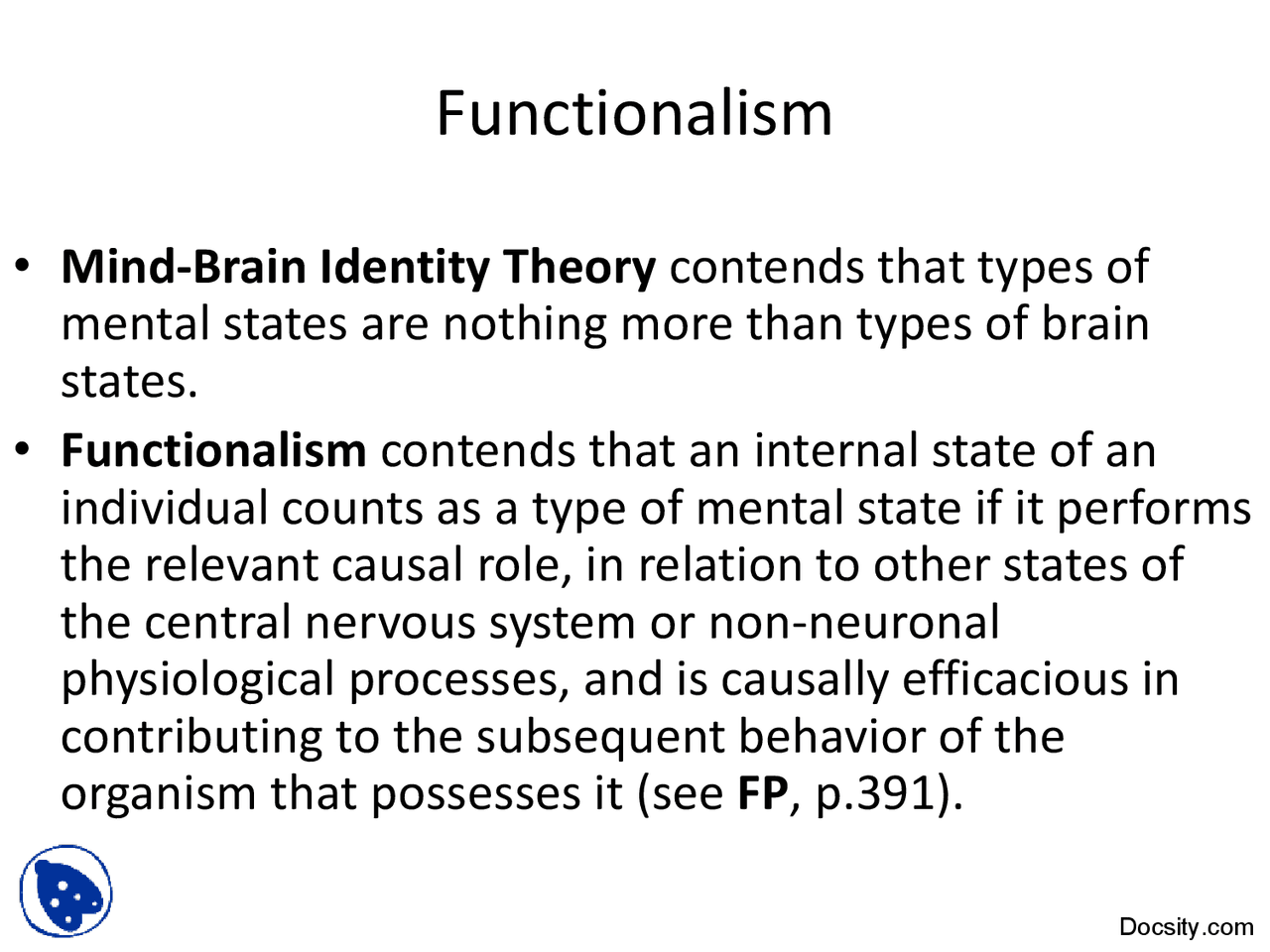 Functionalism - Introduction to Philosophy - Lecture Slides ...