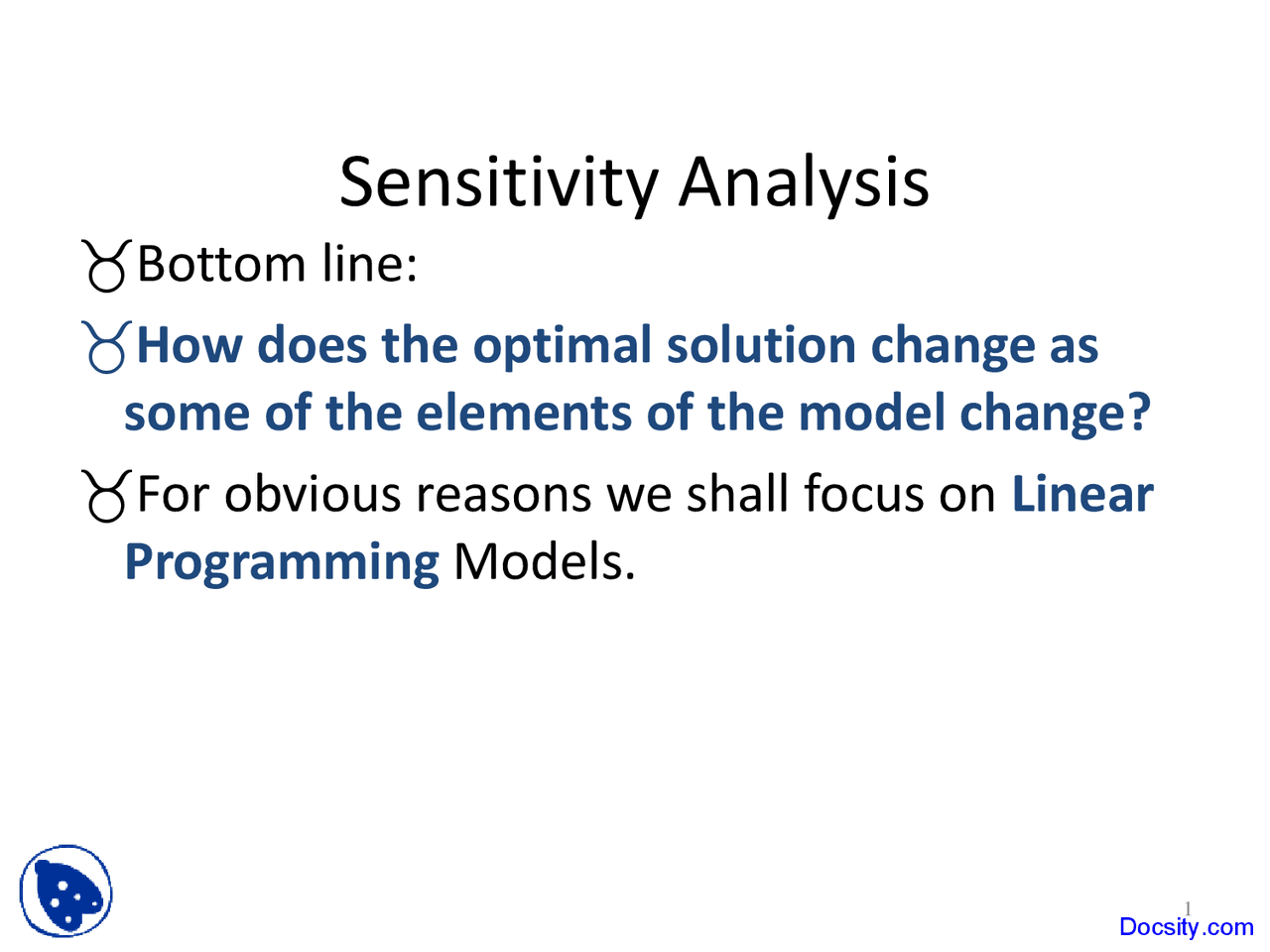 Sensitivity Analysis - Introduction to Operations Research - Lecture ...