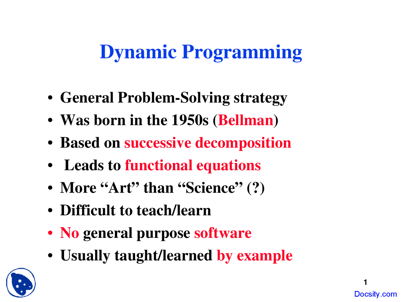 Dynamic Programming - Introduction to Operations Research - Lecture ...
