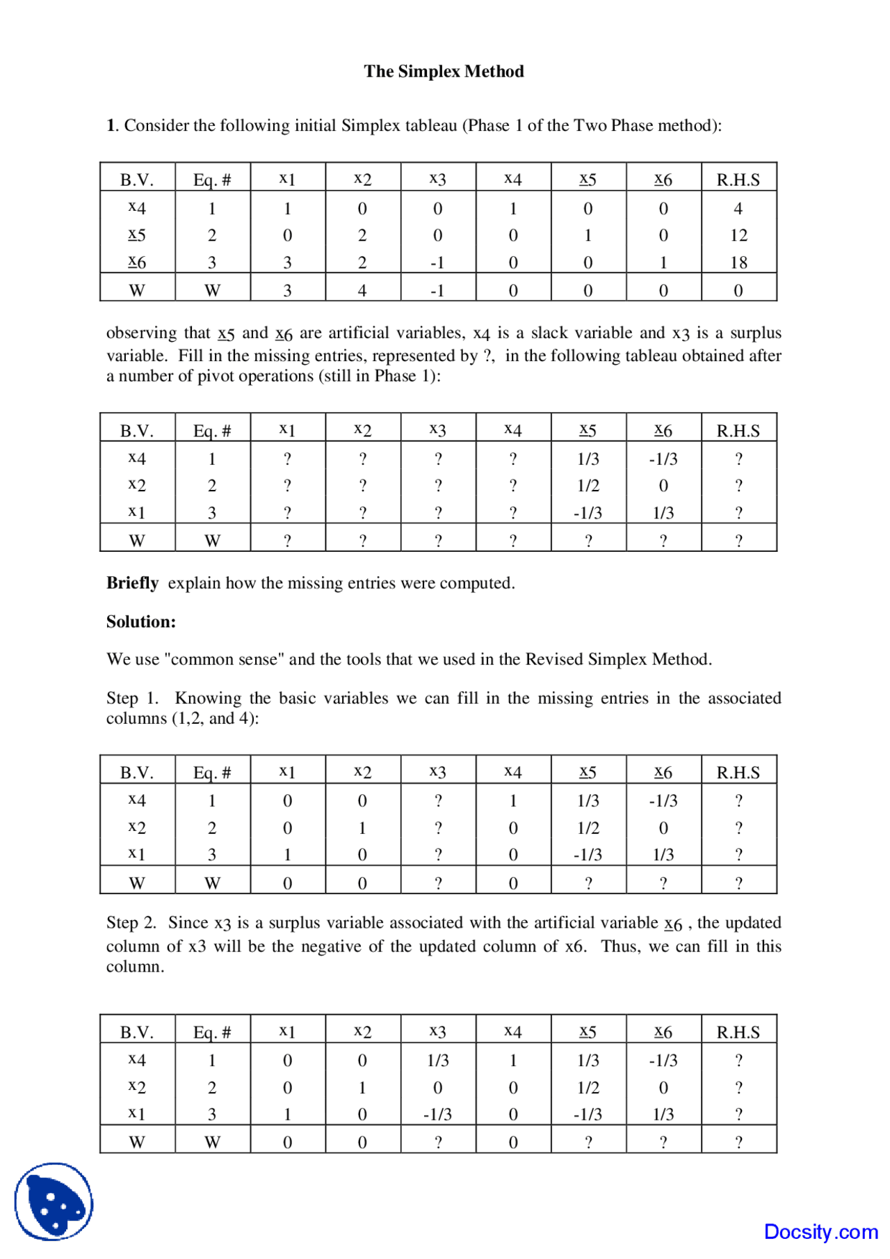 The Simplex Method - Introduction to Operations Research - Lecture ...