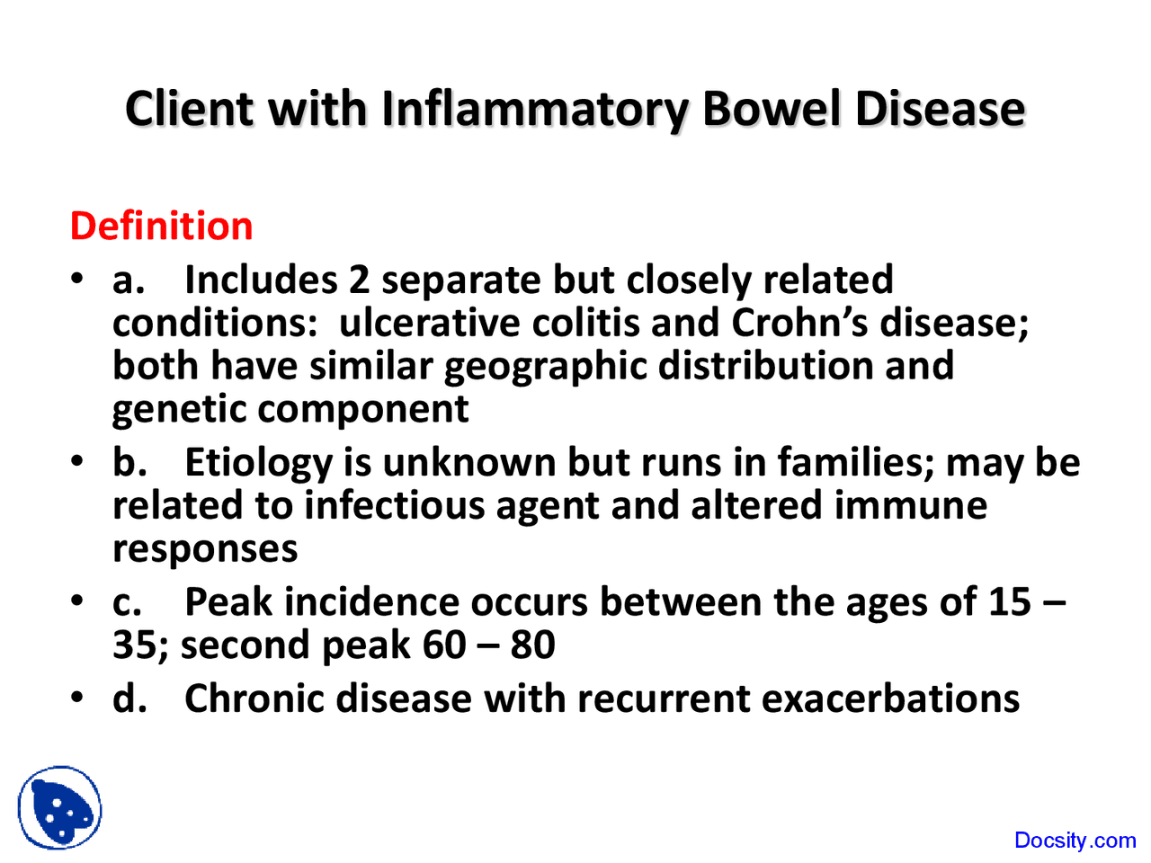 Inflammatory Bowel Disease Pediatric Nursing Lecture Slides