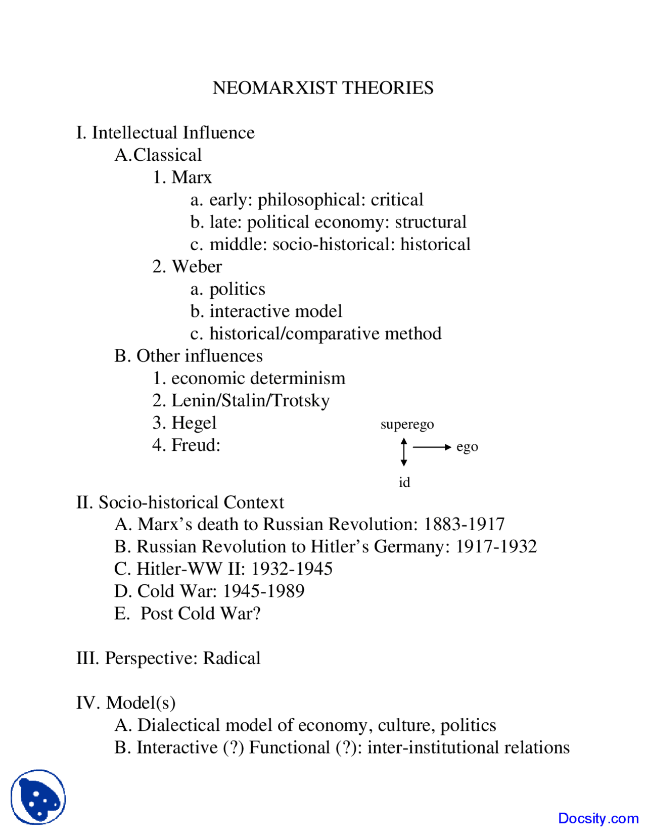 Intellectual Influence - Principles of Sociology - Lecture Notes - Docsity