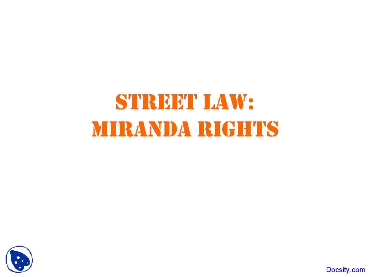 Miranda Rights - Law of Criminal - Lecture Slides | Slides Criminal Law ...
