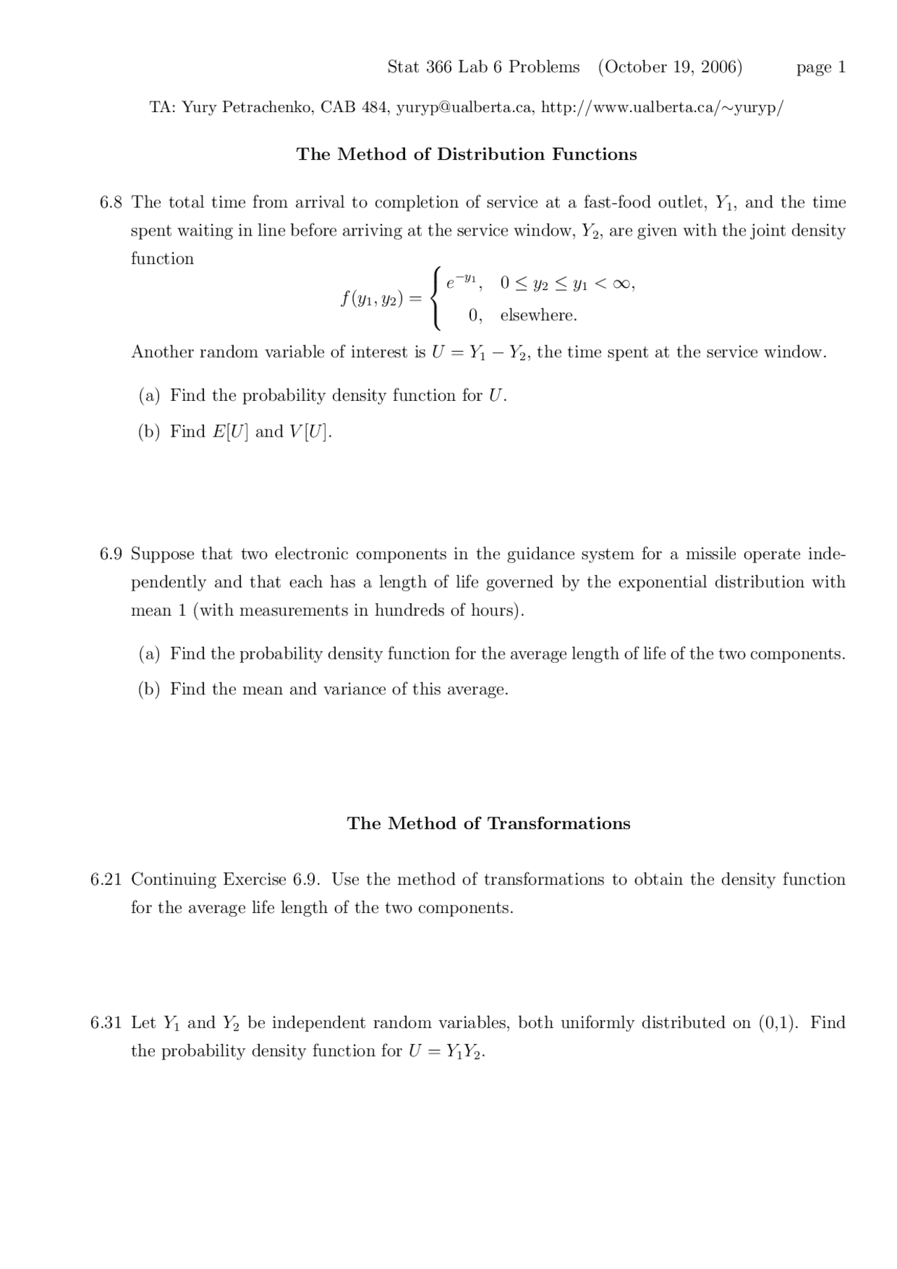 Method of Distribution Functions - Introductory Statistics - Lecture ...
