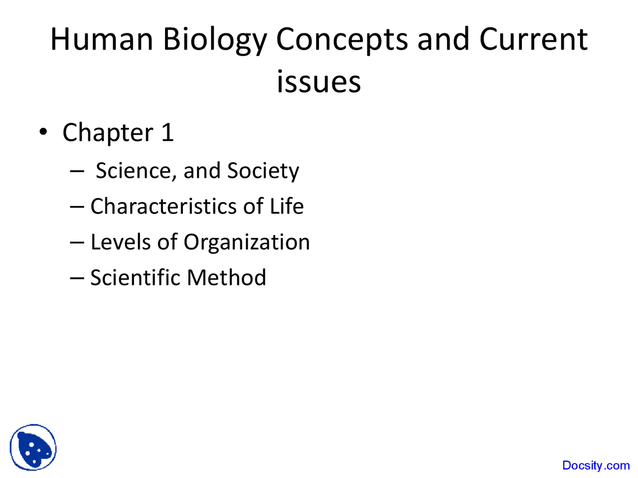 Human Biology Concepts - Biological Anthropology - Lecture Slides - Docsity
