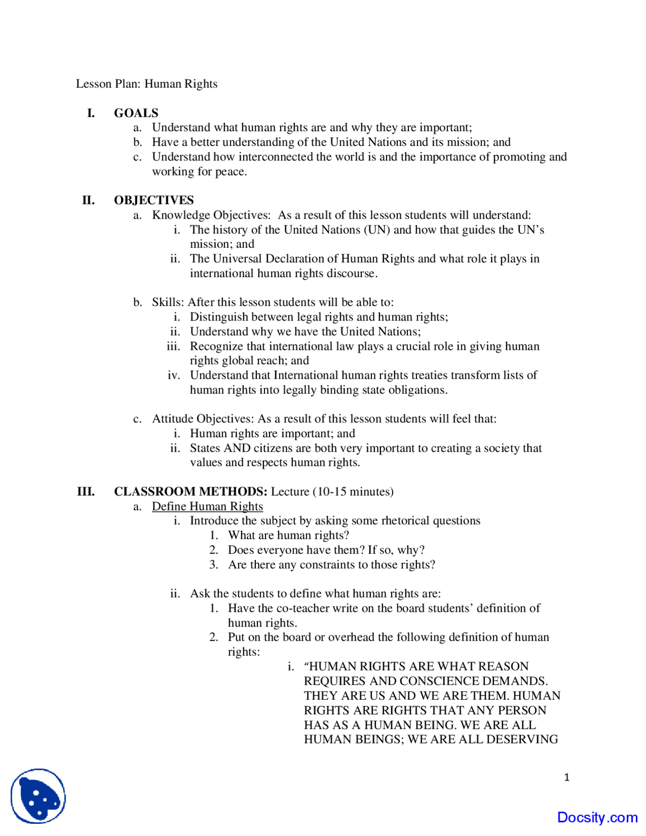 Human Rights - Individual Rights - Lecture Notes - Docsity