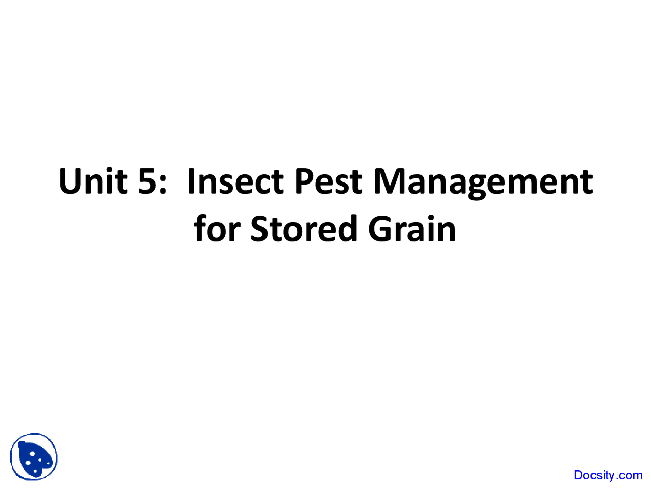 Insect Pest Management for Stored Grain Agriculture Chemicals