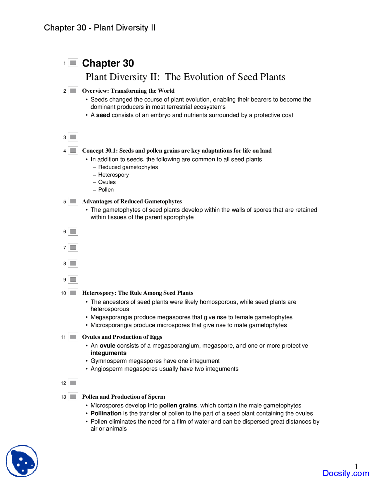 Evolution of Seed Plants - Fundametnals of Biology - Lecture Notes ...