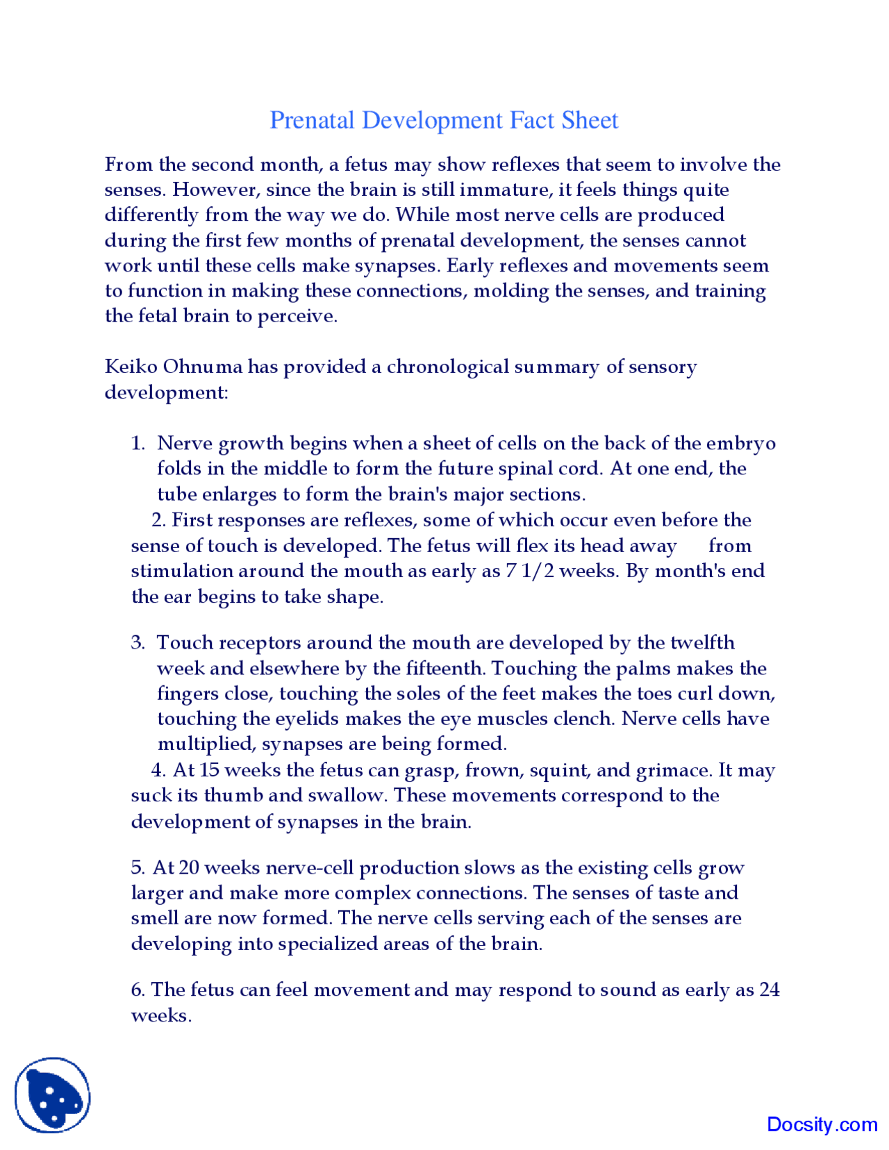 Prenatal Development - Advanced Placement Psychology - Lecture Notes ...