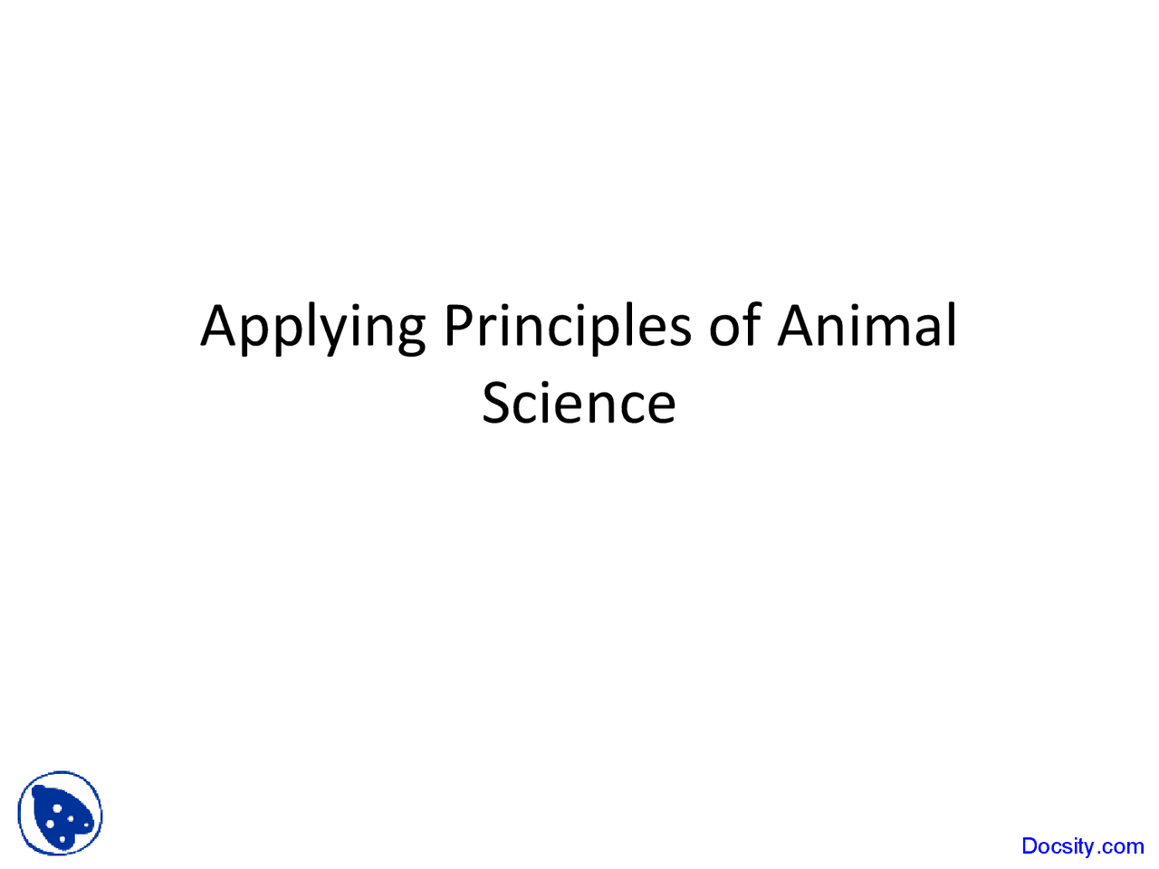 Applying Principles Of Animal Science Animal Science Lecture Slides Applying Principles Of Animal Science Animal Science Lecture Slides