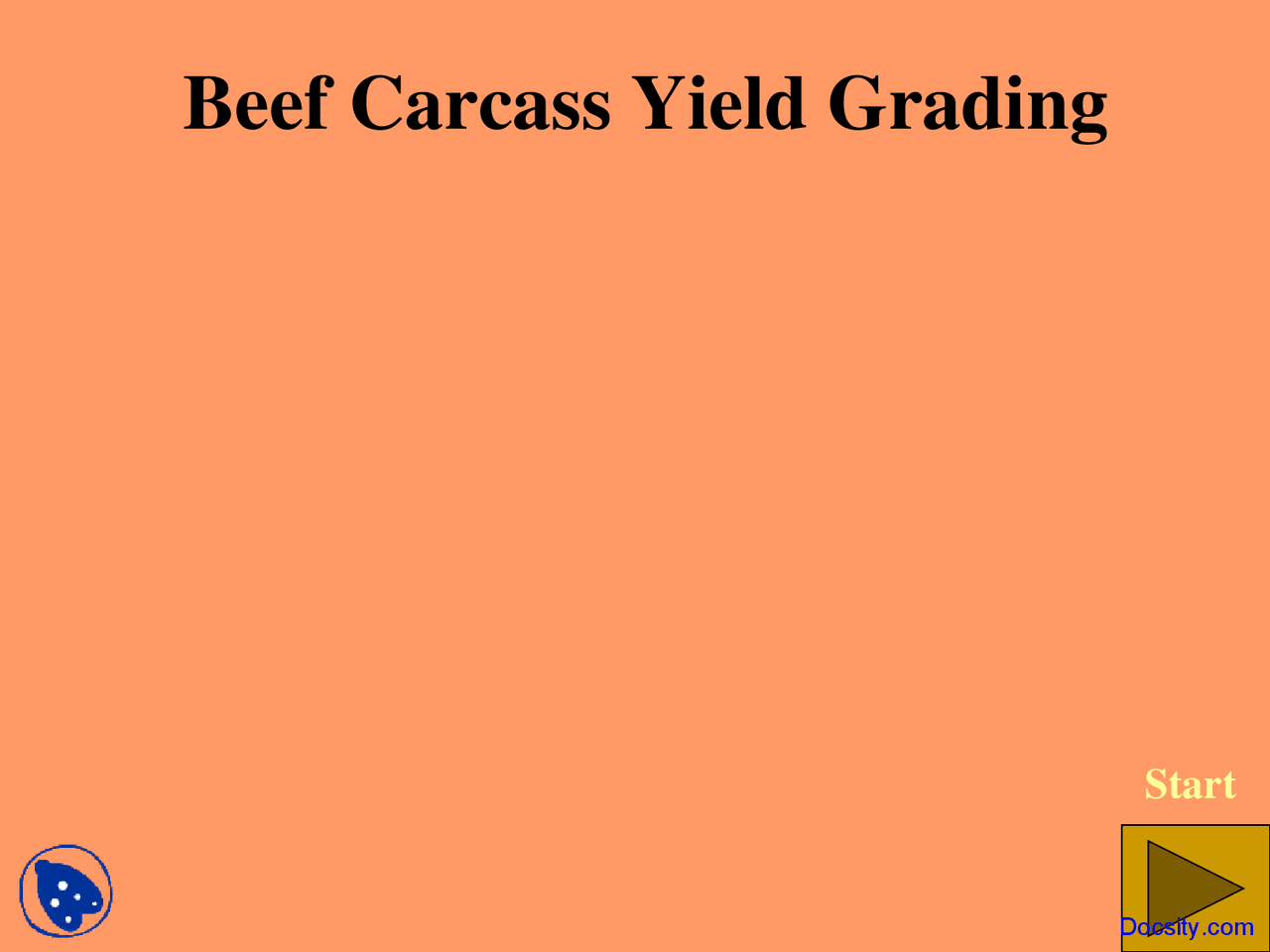 Beef Carcass Yield Grading, Beef Animal Science Lecture Slides