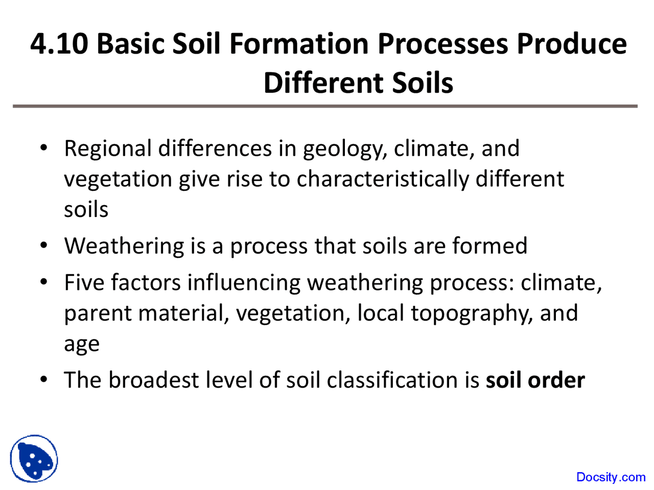 Basic Soil Formation Processes - Principles of Ecology - Lecture Slides ...