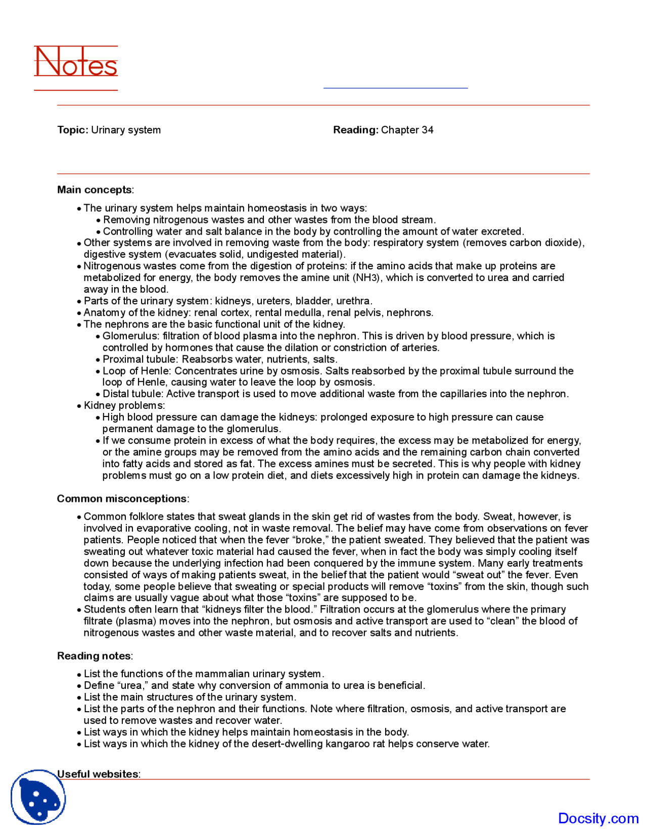Homeostasis - General Biology Plant and Animal Systems - Lecture Notes ...