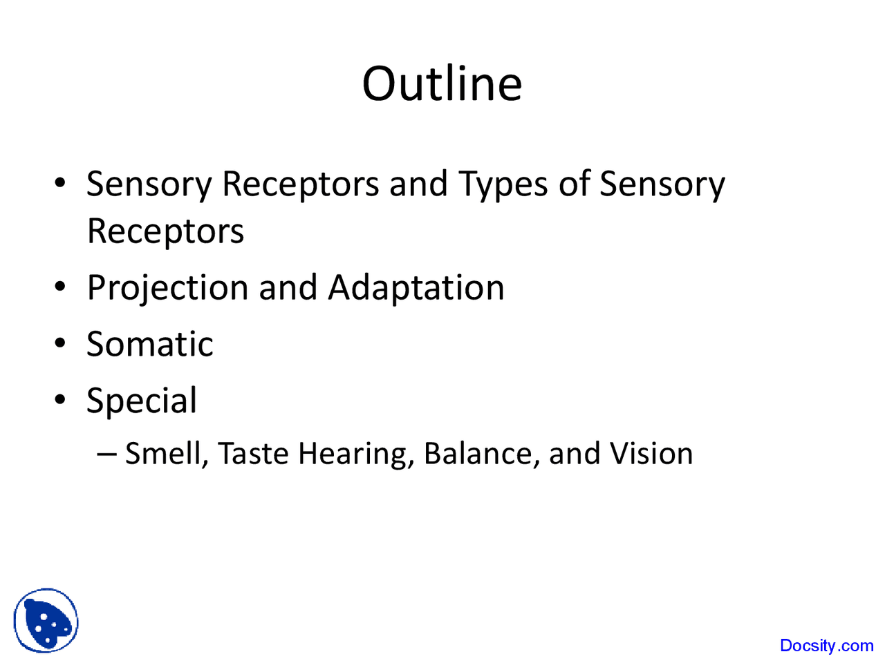 Sensory Receptors - Physiology And Anatomy - Lecture Slides | Slides ...