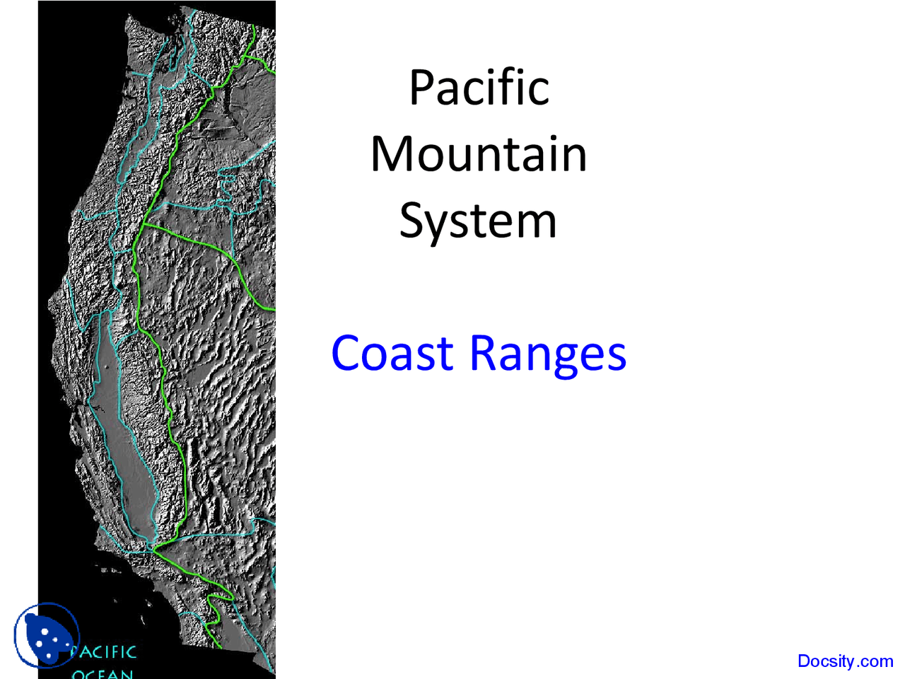 Coast Ranges - Nature Study and Conservation - Lecture Slides - Docsity