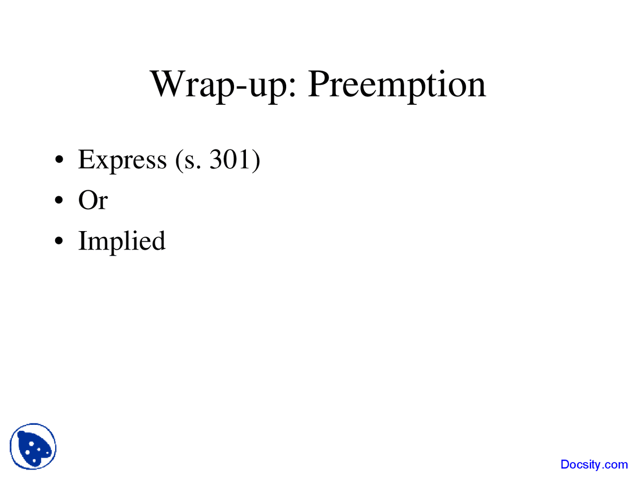 Preemption - Copyright Law - Lecture Slides - Docsity