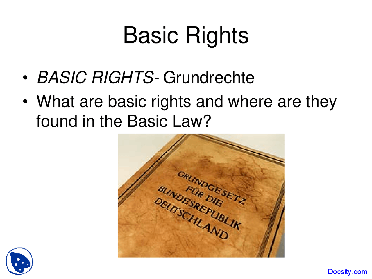 Basic Rights - Comparative Constitutional Law - Lecture Slides - Docsity
