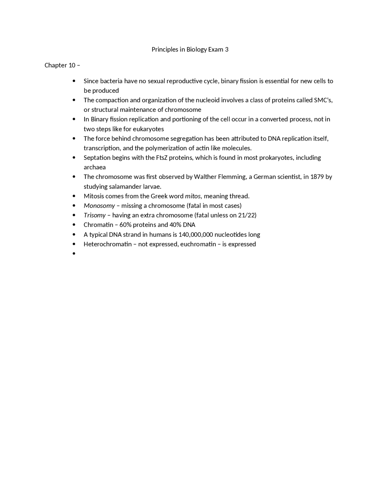 Notes on the Principles of Biology in Exam 3 | BIOL 1105 - Docsity