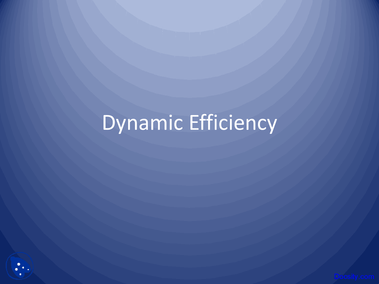 Dynamic Efficiency - Environmental Economics - Lecture Slides - Docsity