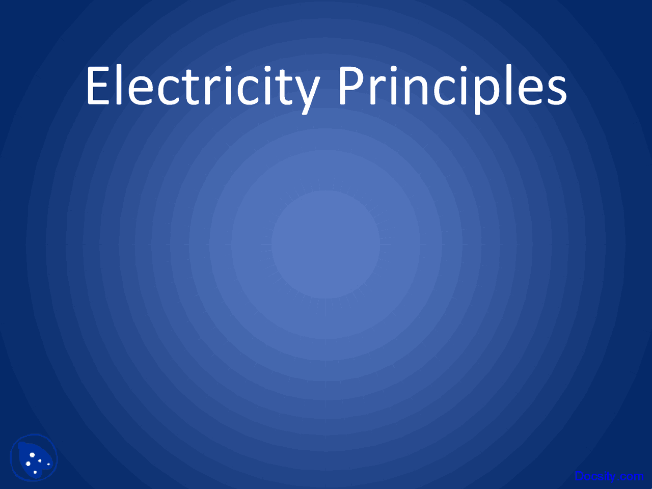 Electricity Principles - Mechanics - Lecture Slides - Docsity