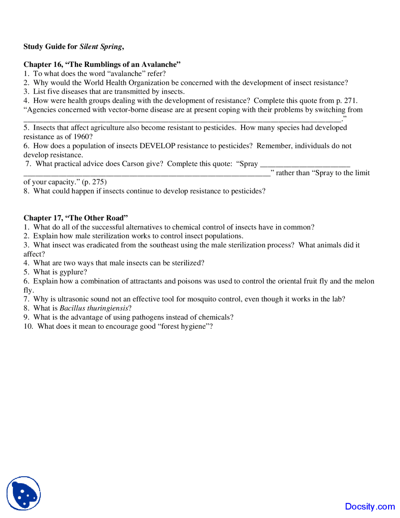 Rumblings Environmental Science Lecture Notes Study Notes