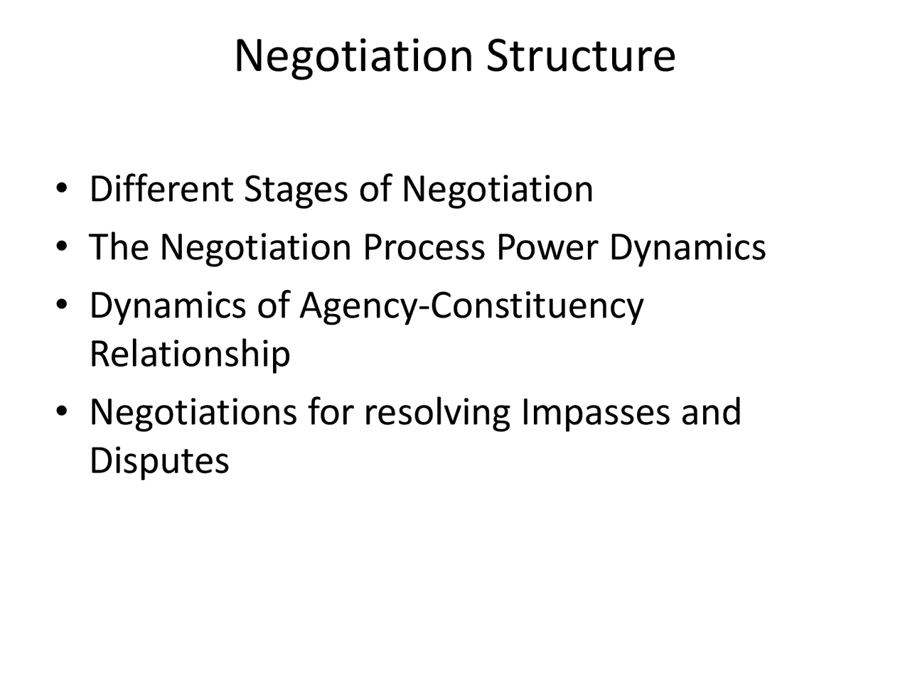 Negotiation Structure - International Business - Lecture Slides - Docsity