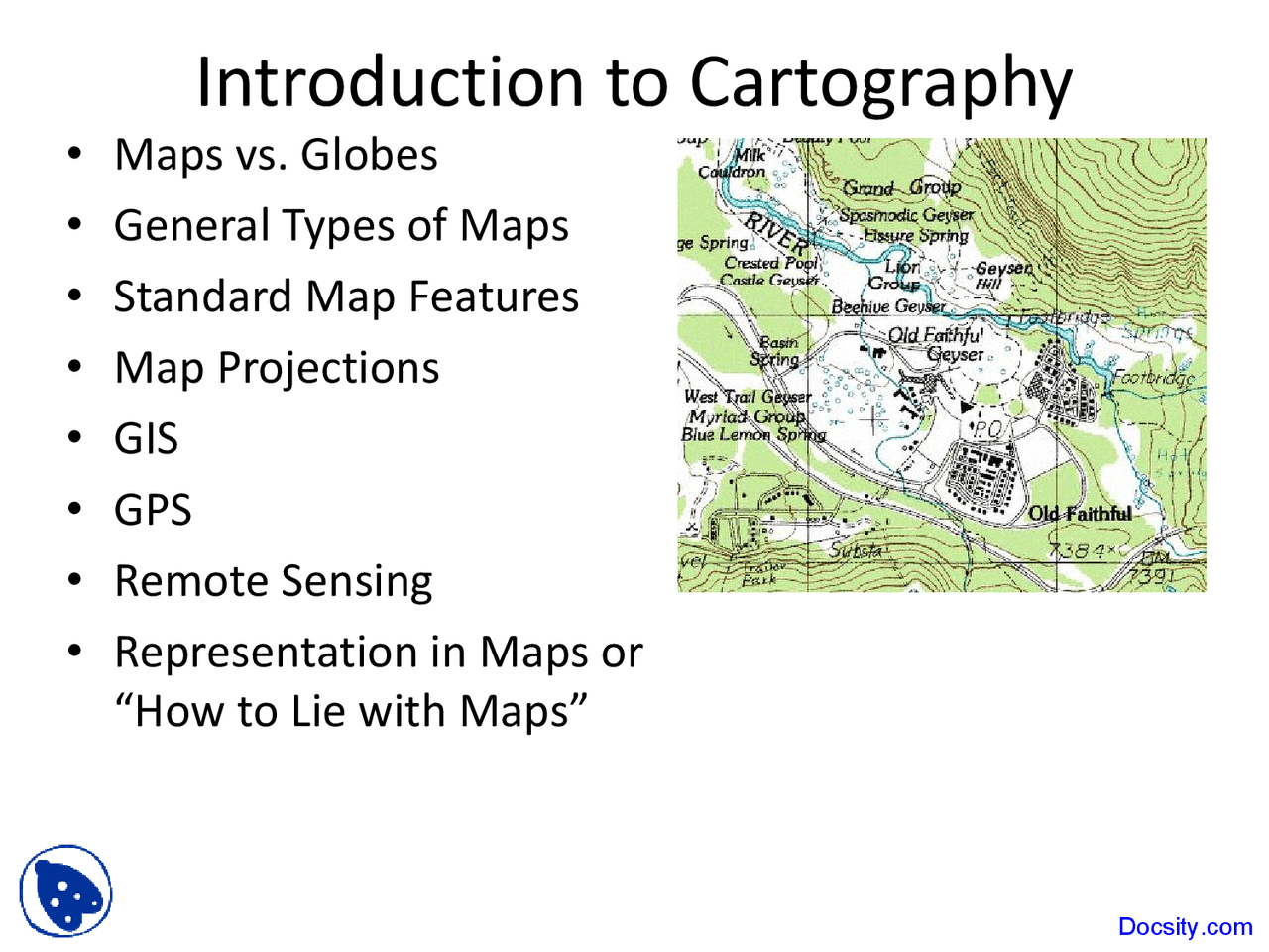 Introduction to Cartography - Physical Geography - Lecture Slides - Docsity