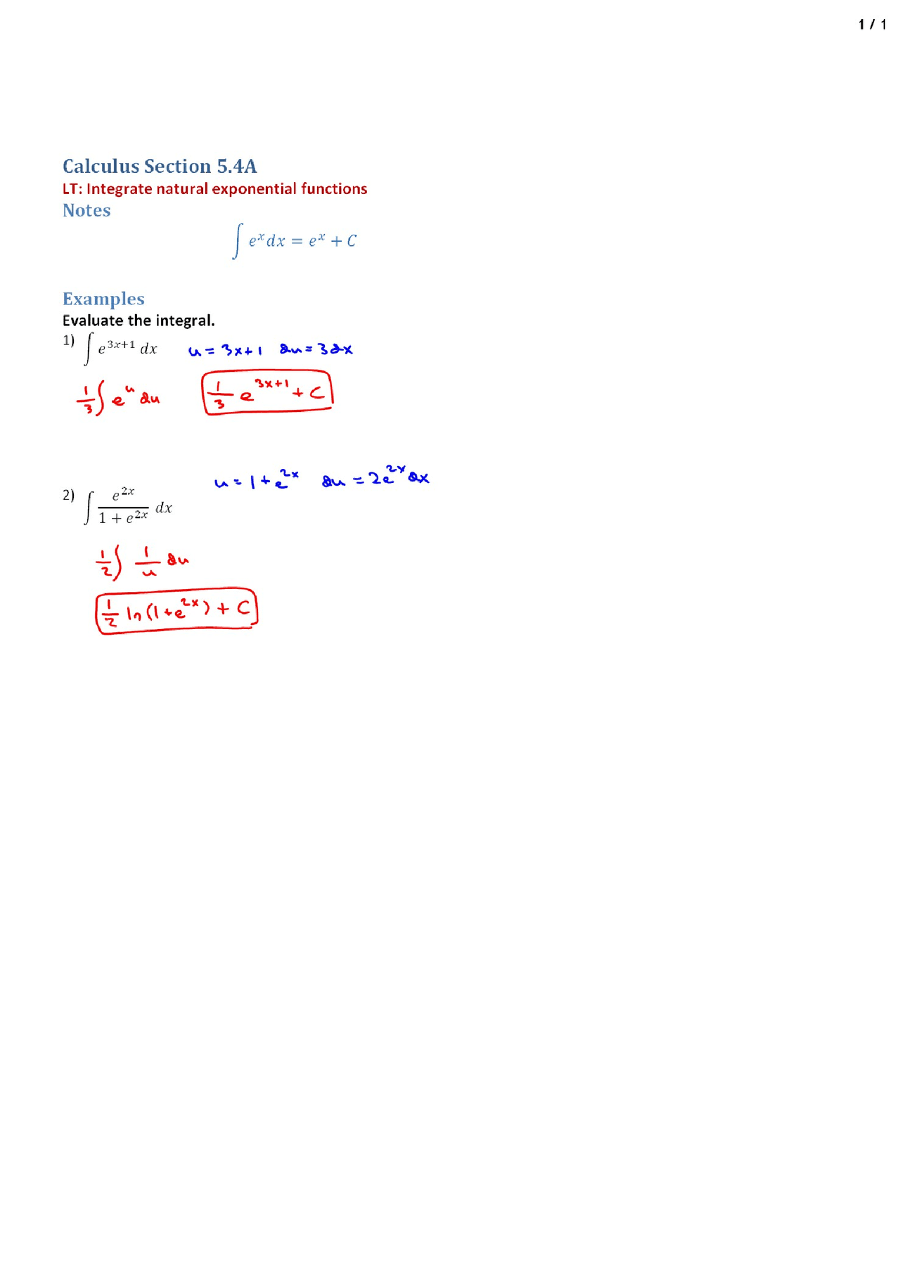 Exponential Functions - AP Calculus - Lecture Notes - Docsity