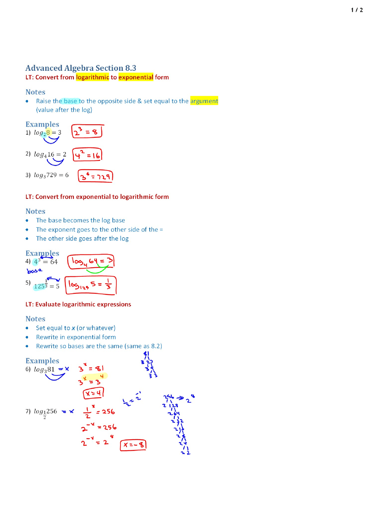 Conversion of Problems - Advanced Algebra - Lecture Handout - Docsity