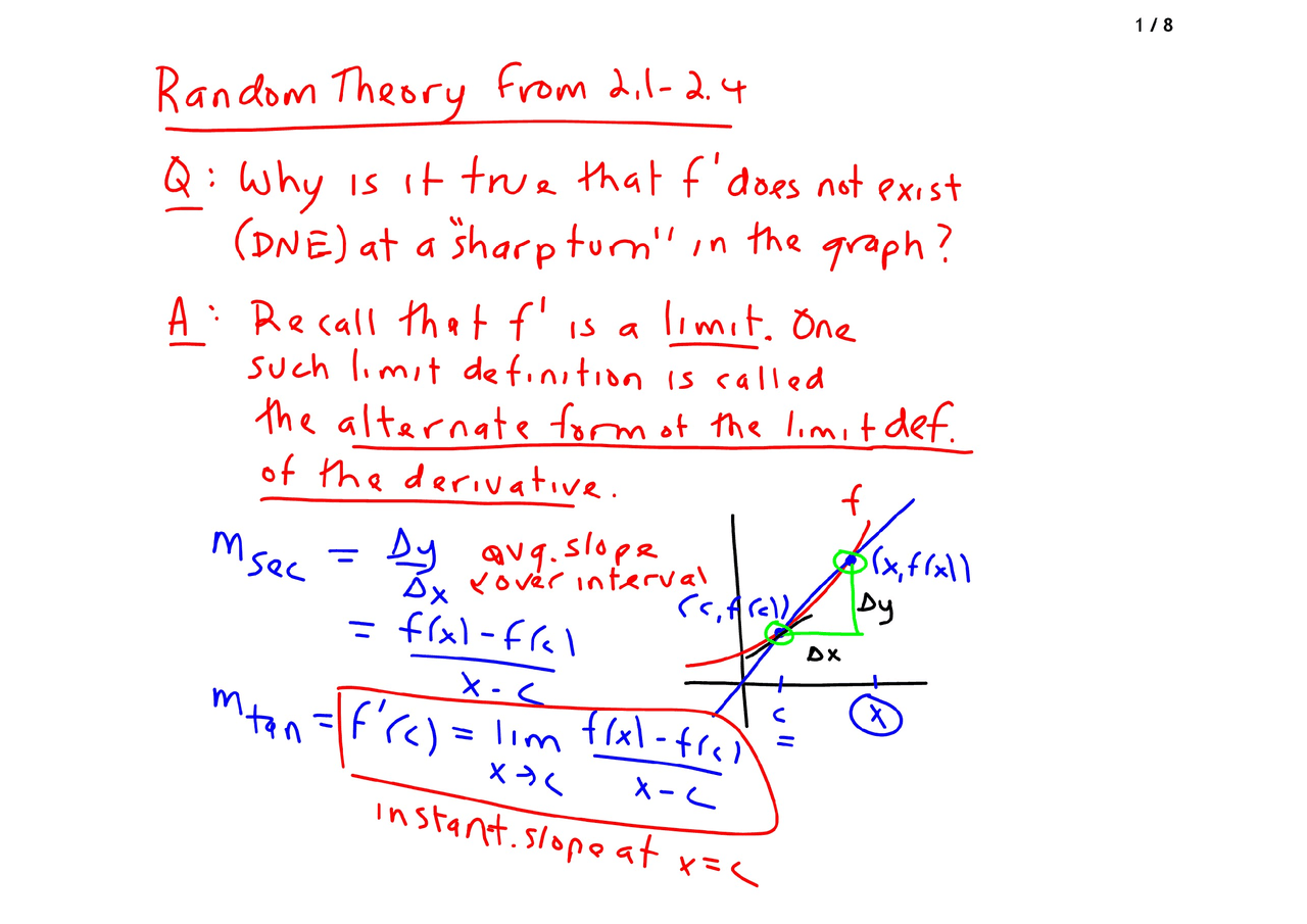 Random Theory - AP Calculus BC - Lecture Notes - Docsity