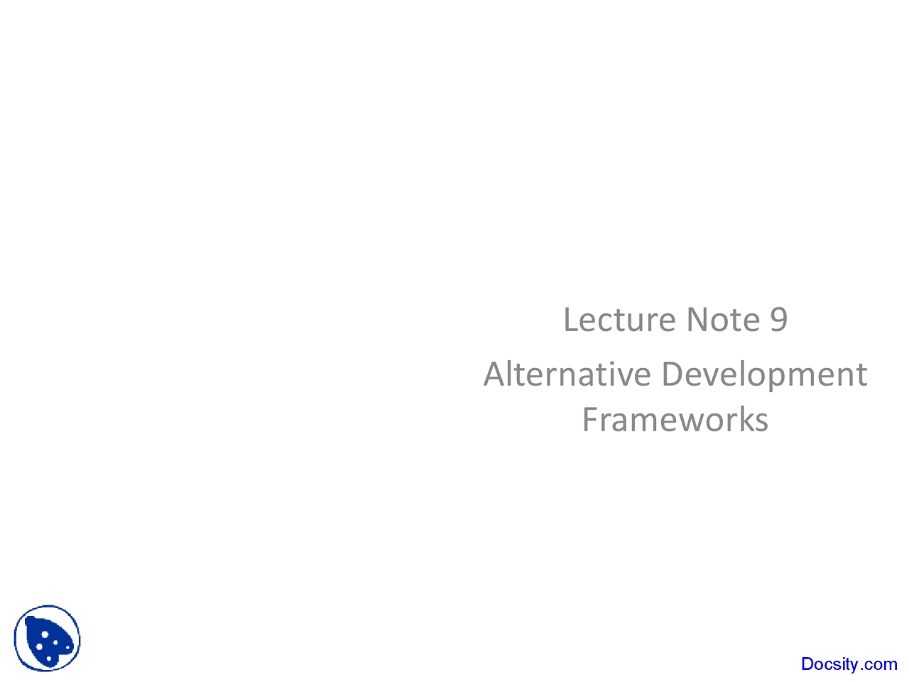 Alternative Development Frameworks - Sex Inequality - Lecture Slides ...