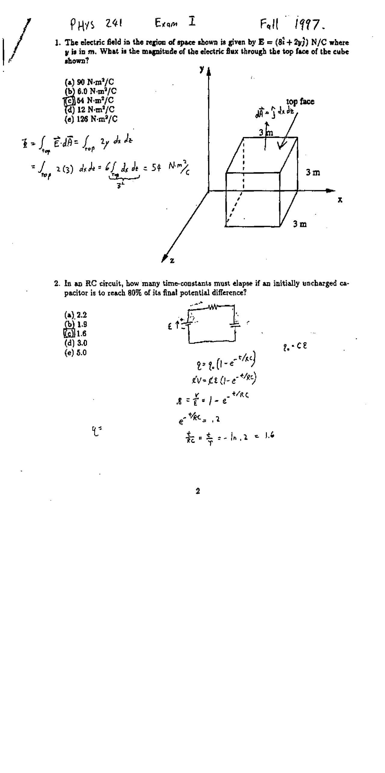 Electric Field - Electricity and Optics - Solved Exam | Exams ...