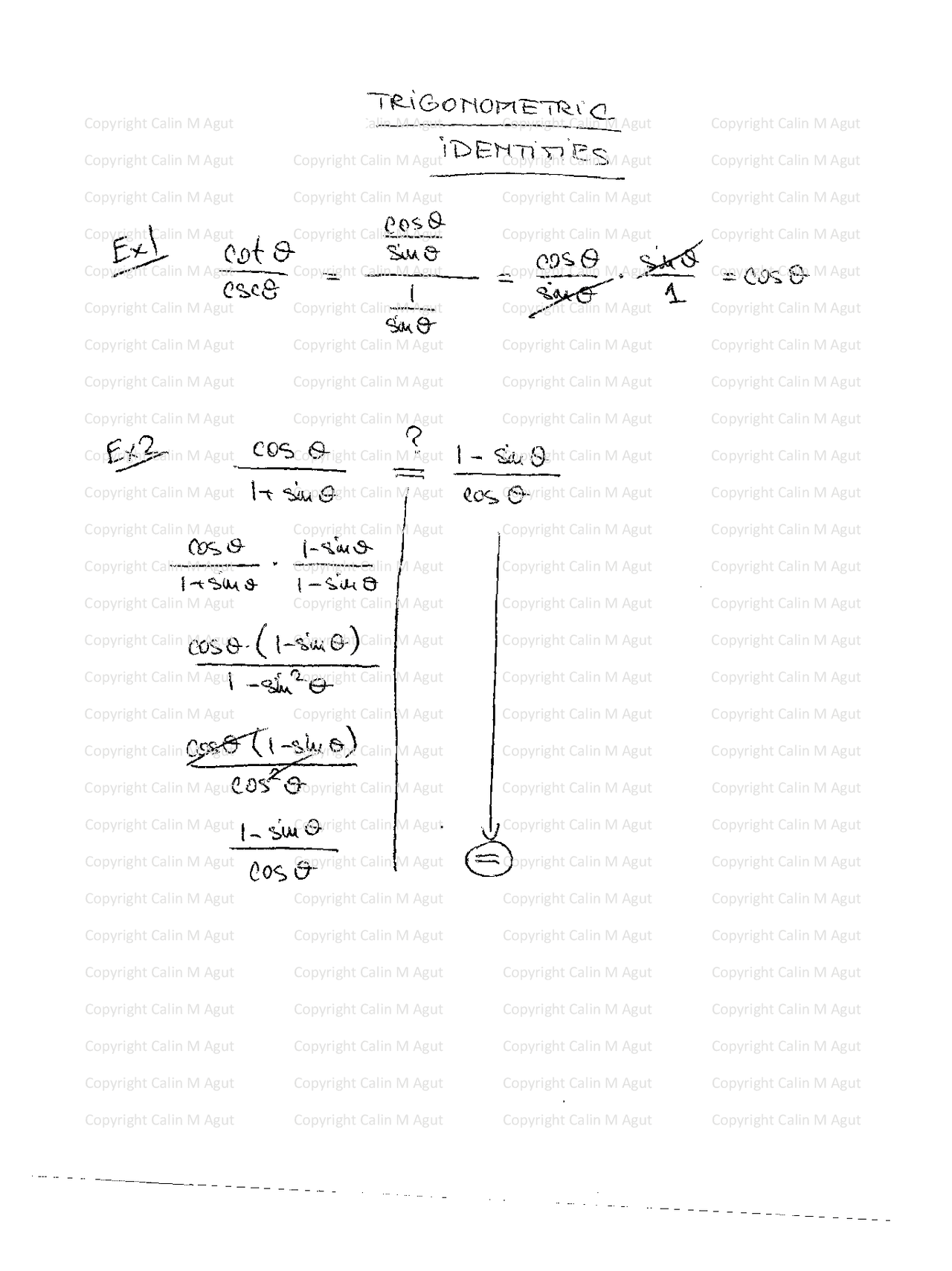 Trigonometric Identities - Trigonometry - Lecture Notes | Study notes ...