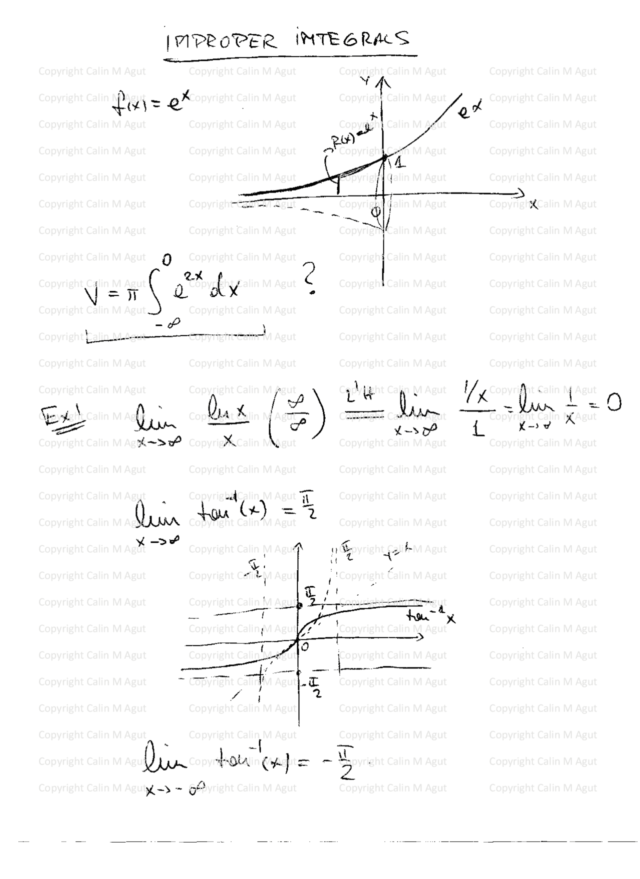 Improper Integrals - Calculus - Lecture Notes - Docsity