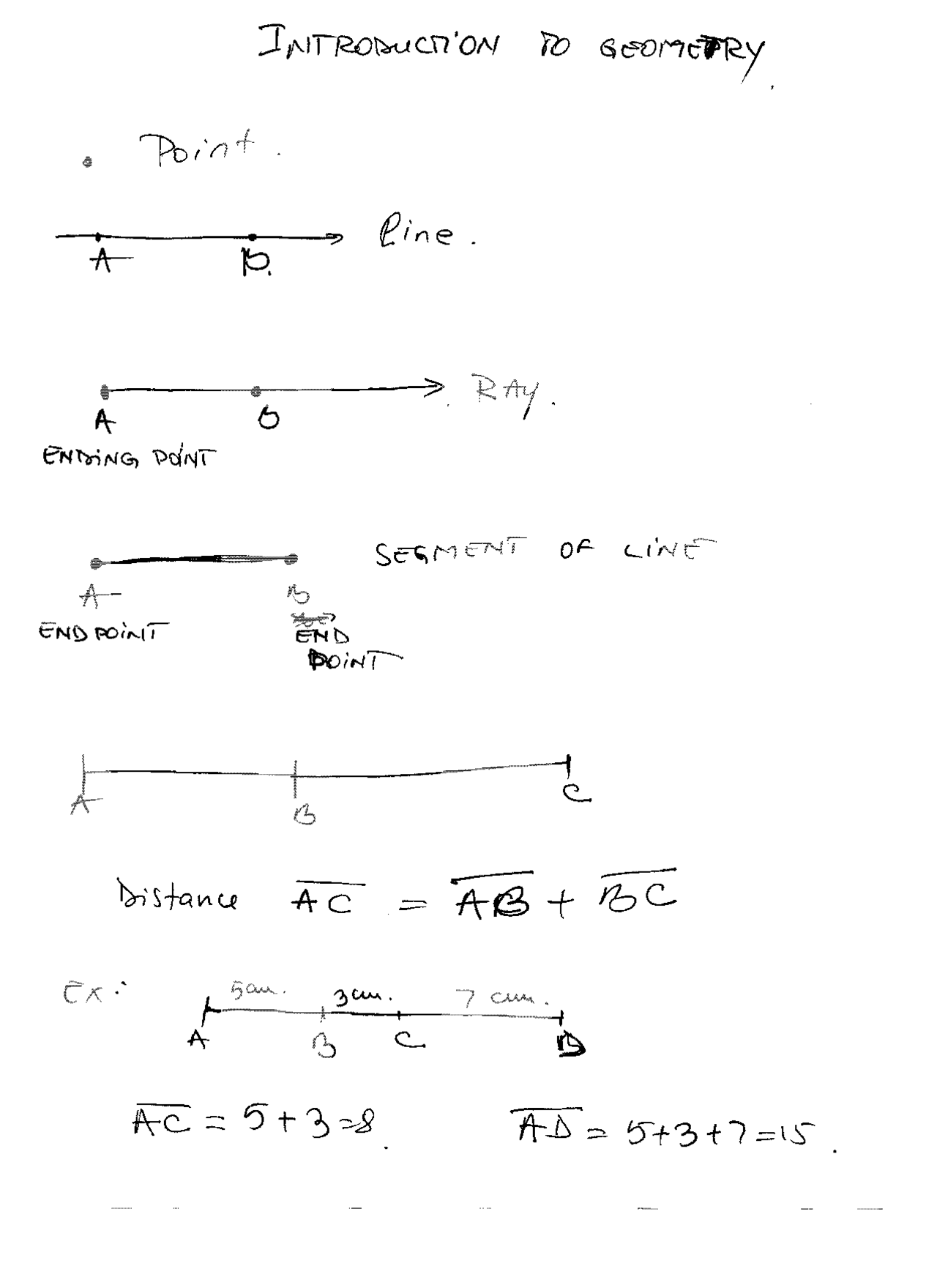Introduction to Geometry - Pre Algebra - Lecture Notes - Docsity