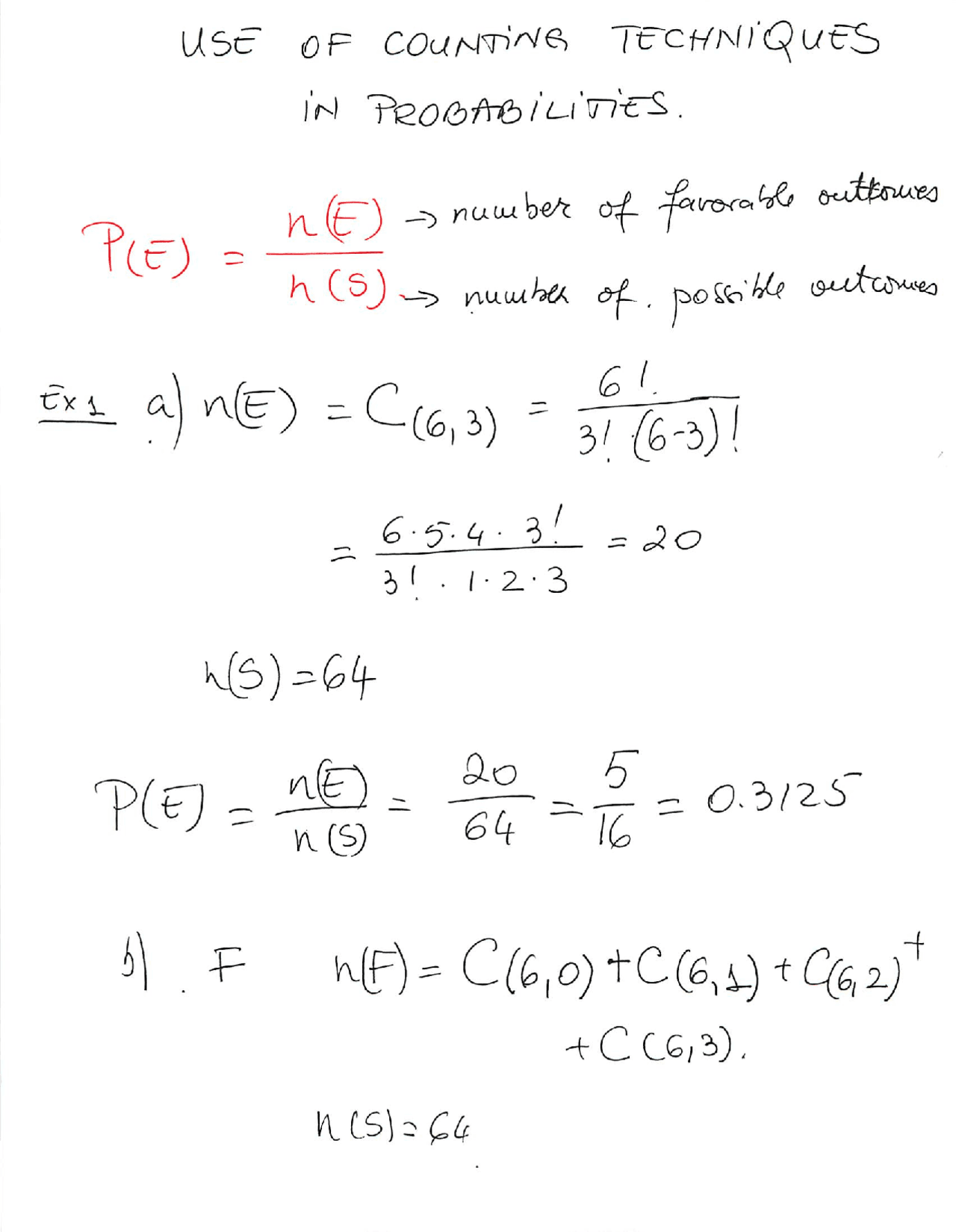 Counting Methods Math Formula The Use of Counting Techniques - Finite Mathematics - Lecture Notes ...