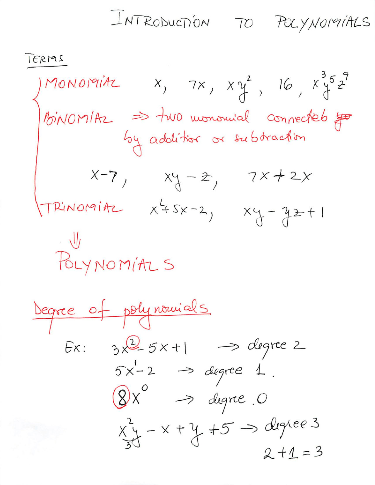 Introduction to Polynomials - Intermediate Algebra - Lecture Notes ...