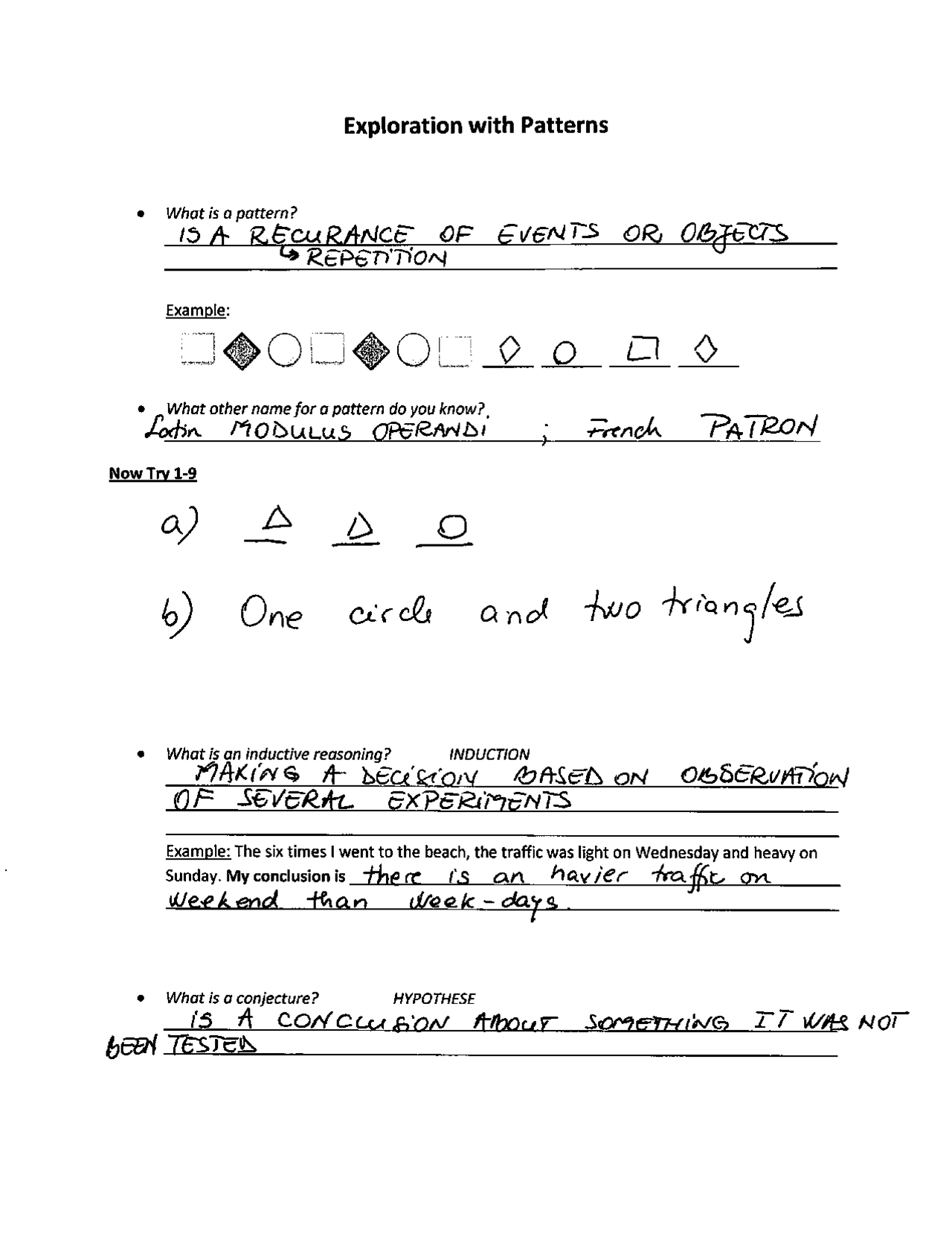 Patern Sequences - Fundamental Of Mathematics - Lecture Notes - Docsity