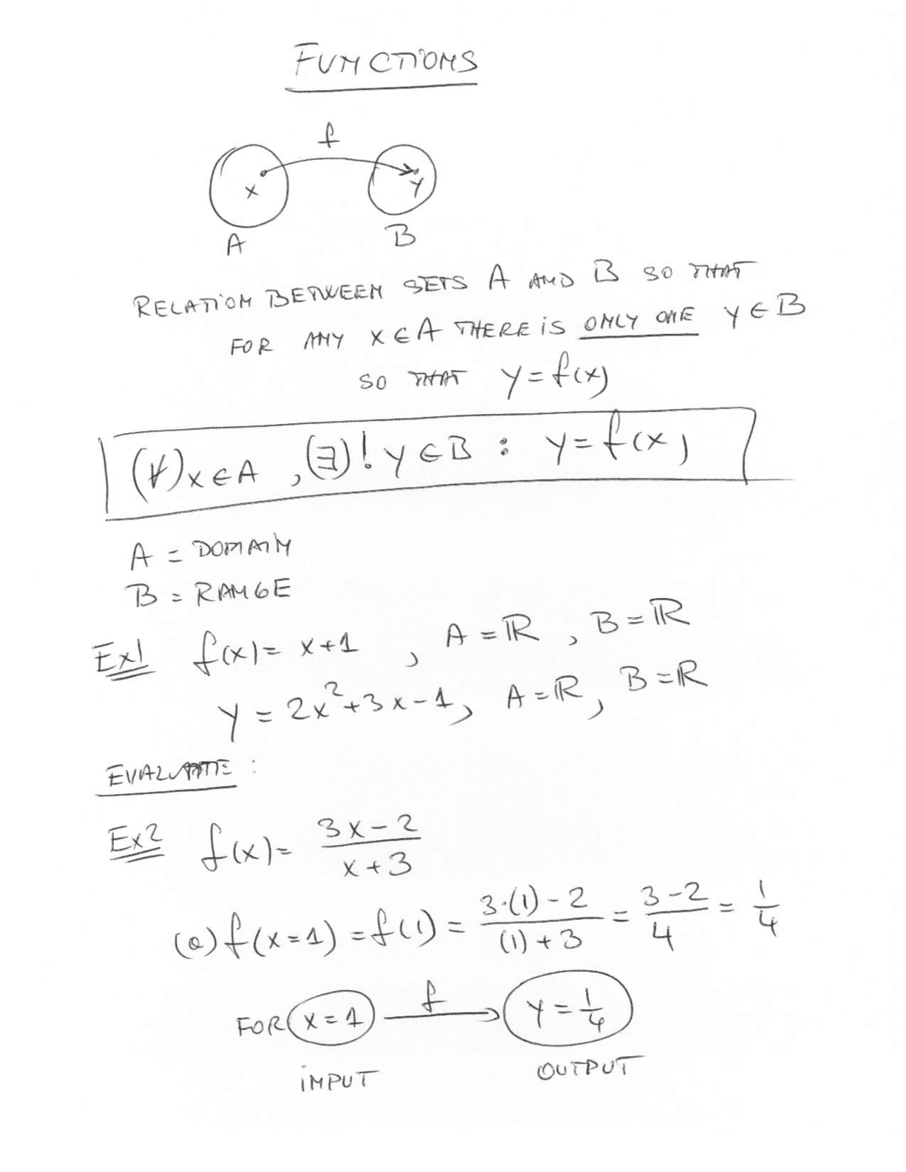 Functions - Calculus - Lecture Notes - Docsity