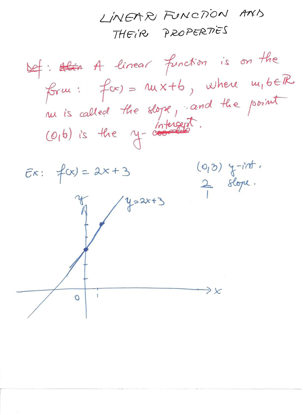 Linear Function - College Algebra - Lecture Notes | Study notes Algebra ...