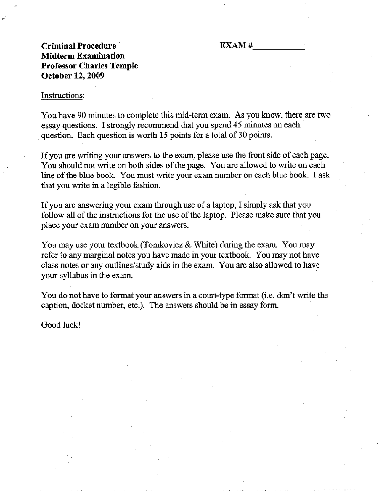 Defendant Statements - Criminal Procedure - Exam - Docsity