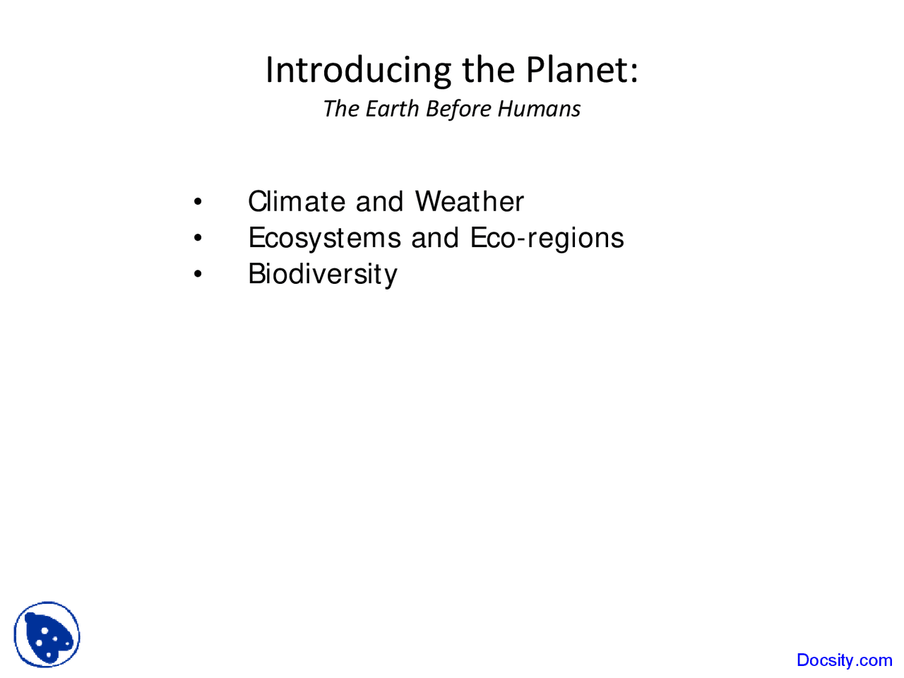 Introducing the Planet - Human Impact on the Environment - Lecture ...