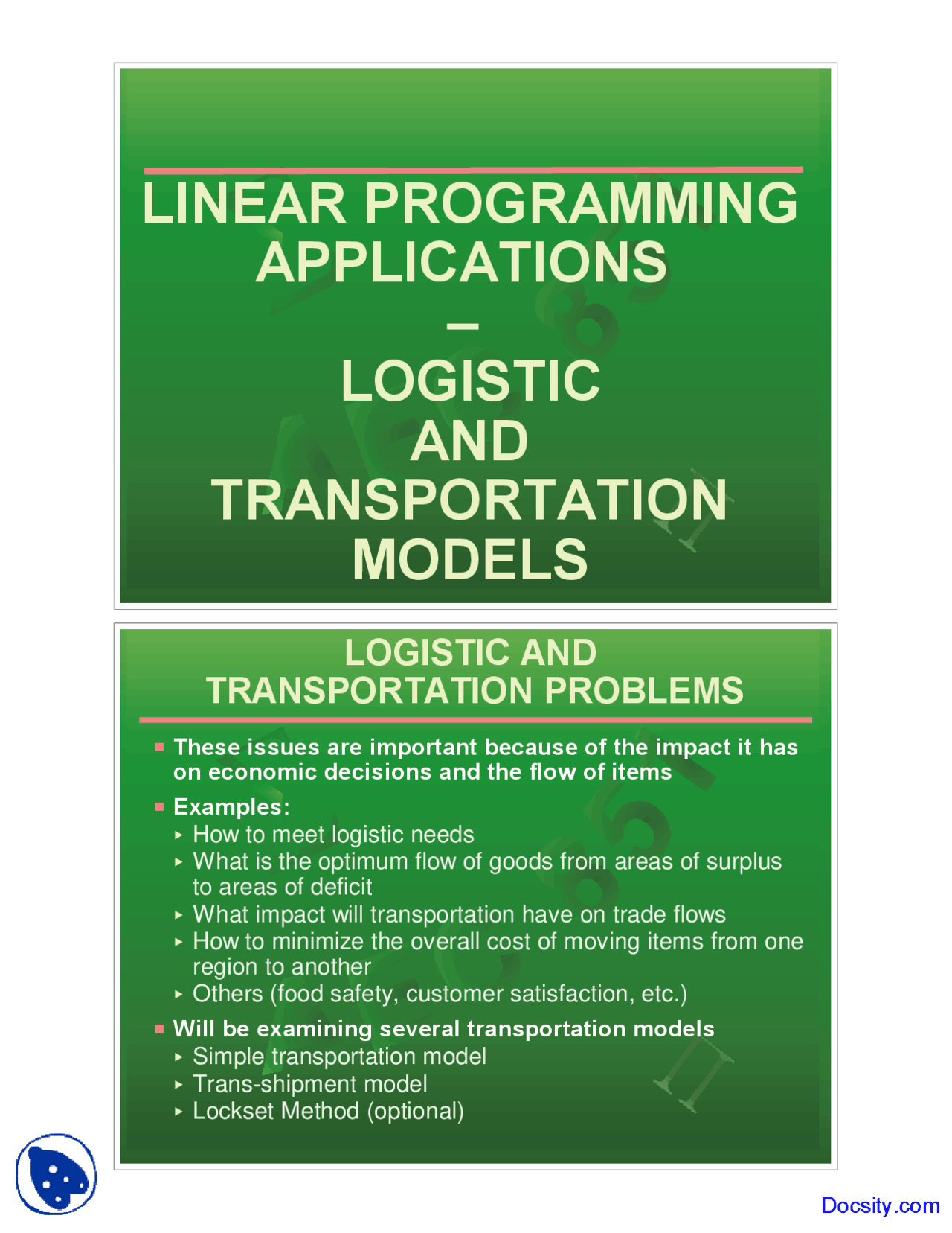 Linear Programming Applications - Agribusiness Operations Management ...